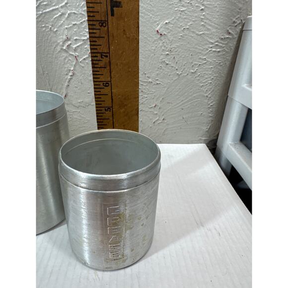 MCM Set of 5 Spun Aluminum Kitchen Canisters Copper Color Lids Made in Italy - Picture 5 of 9